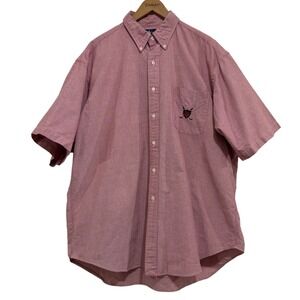 VINTAGE Ralph Lauren Tilden Mens XL Red Oxford Button Down Golf Crest Logo